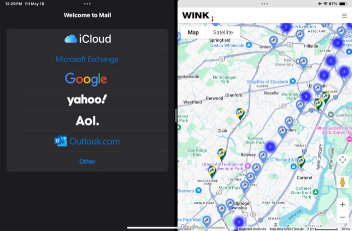 Security Patrol tactical map view with GPS camera pins